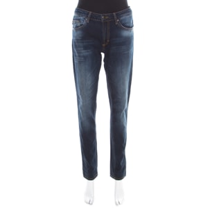 Just Cavalli Indigo Dark Wash Faded Effect Denim Straight Fit Jeans M