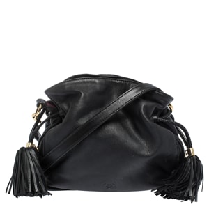 Loewe Black Leather Flamenco Crossbody Bag