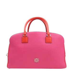 Loewe Pink/Red Leather Boston Bag