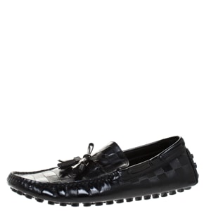 Louis Vuitton Black Damier Leather Imola Tassel Loafers Size 40