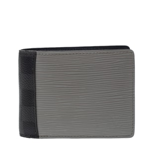 Louis Vuitton Blue/Grey Epi Leather and Damier Graphite Canvas Patchwork Multiple Wallet