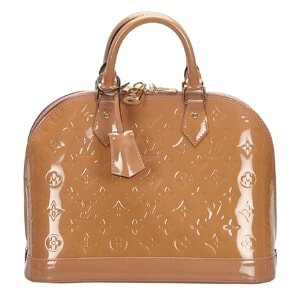 Louis Vuitton Pink/Beige Vernis Leather Alma PM Bag