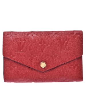 Louis Vuitton Red Monogram Empreinte Leather Compact Curieuse Wallet