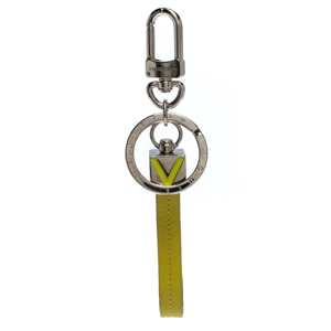 Louis Vuitton V Dragonne Lime Yellow Leather Bag Charm & Key Holder