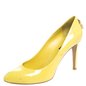 Louis Vuitton Yellow Patent Leather Oh Really! Pumps Size 38