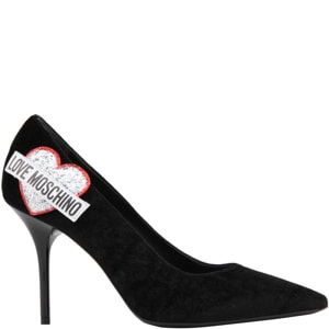 Love Moschino Black Velvet Pointed Toe Pumps Size 38