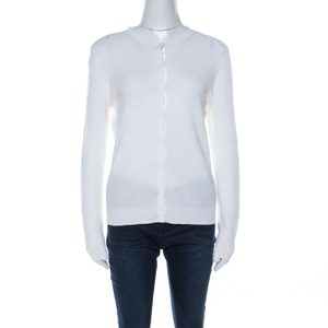 Marc by Marc Jacobs White Cotton Knit Snap Button Cardigan M