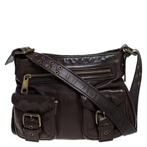 Marc Jacobs Brown Leather Front Pocket Shoulder Bag
