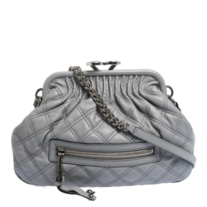 Marc Jacobs Grey Leather Little Stam Shoulder Bag
