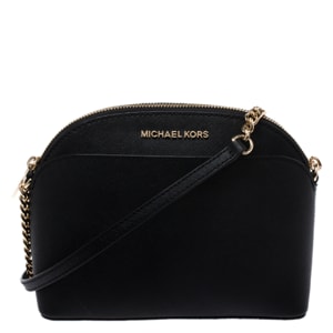 Michael Kors Black Leather Medium Dome Crossbody Bag
