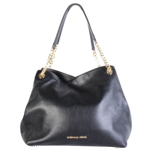 Michael Kors Black Pebbled Leather Chain Tote