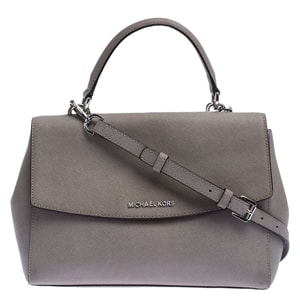 Michael Kors Grey Leather Ava Top Handle Bag