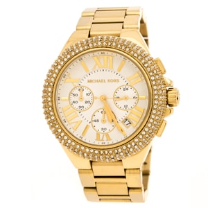 Michael Kors White Yellow Gold Plated Stainless Steel Bradshaw MK5657 Women's Wristwatch 45 mm