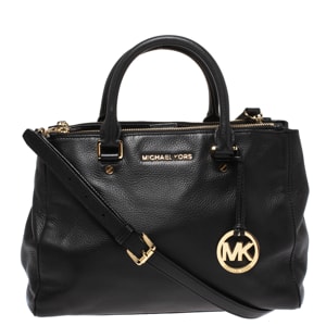 MICHAEL Michael Kors black leather sutton satchel