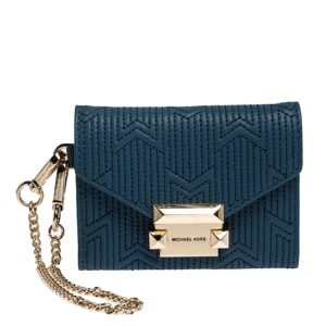 MICHAEL Michael Kors Blue Leather Whitney Chain Wallet