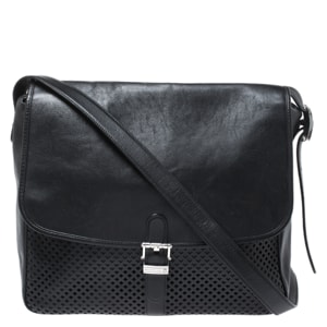 Montblanc Black Leather Meisterstuck Large Messenger Bag