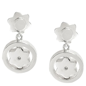 Montblanc Star Signet Collection Silver Dangle Stud Earrings