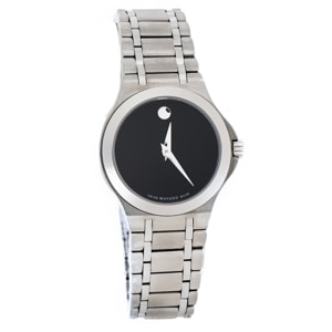Movado Black Stainless Steel Museum 01.3.14.1051 Women's Wristwatch 28 mm