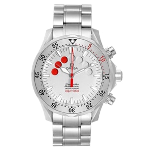 Omega Silver Stainless Steel Seamaster Apnea Jacques Mayol 2595.30.00 Men's Wristwatch 42 MM