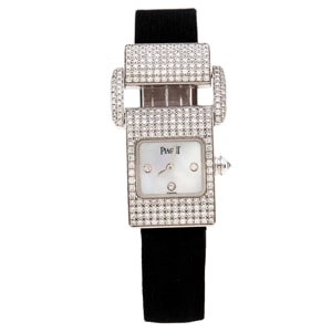 Piaget Mother of Pearl 18K White Gold Diamond Miss Protocole 5225 Women's Wristwatch 17MM