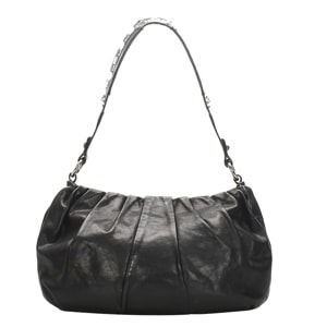 Prada Black Gathered Leather Shoulder Bag