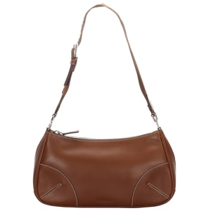 Prada Brown/Dark Brown Leather Baguette Bag