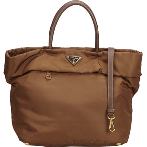 Prada Brown Nylon Shoulder Bag