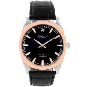 Rolex Black 18K Rose Gold and 18K White Gold Cellini Danaos 4243 Men's Wristwatch 38MM