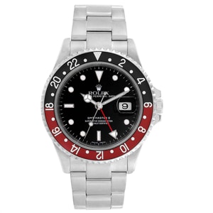 Rolex Black Stainless Steel GMT Master II Red Coke 16710 Men's Wristwatch 40MM