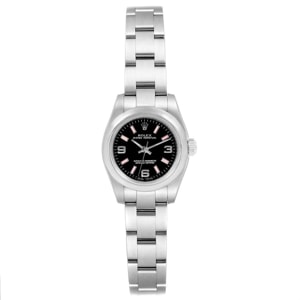 Rolex Black Stainless Steel Non-Date 176200 Women's Wristwatch 24MM