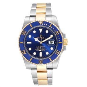 Rolex Blue 18K Yellow Gold Stainless Steel Submariner 116613 Men's Wristwatch 40 MM