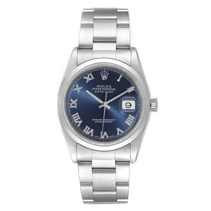 Rolex Blue Stainless Steel Datejust 16200 Men's Wristwatch 36 MM