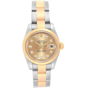 Rolex Champagne 18K Yellow Gold and Stainless Steel Datejust 179163 Women's Wristwatch 26MM