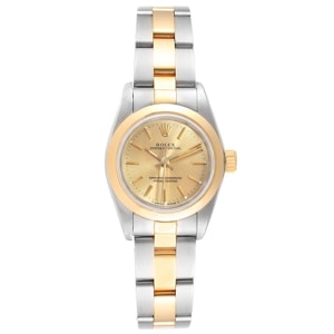 Rolex Champagne 18K Yellow Gold and Stainless Steel Oyster Perpetual NonDate 67183 Women's Wristwatch 24MM