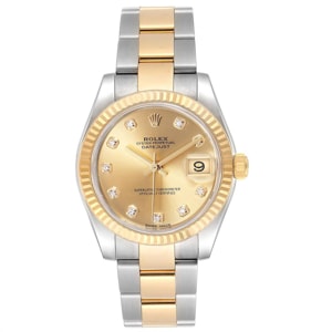 Rolex Champagne 18K Yellow Gold Diamond and Stainless Steel Datejust 178273 Women's Wristwatch 31MM