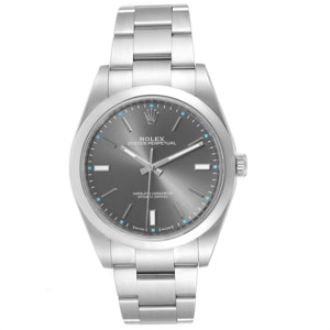 Rolex Dark Silver Stainless Steel Oyster Perpetual 114300 Men's Wristwatch 36MM