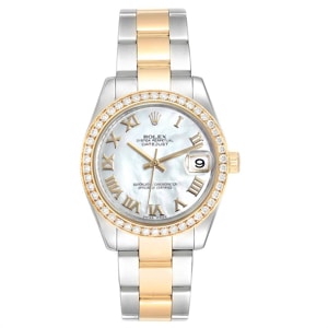 Rolex MOP 18K Yellow Gold and Stainless Steel Diamond Datejust 178383 Women's Wristwatch 31MM