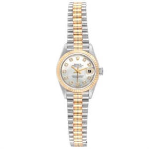 Rolex MOP Diamonds 18K Yellow Gold President Datejust 69179 Women's Wristwatch 26 MM