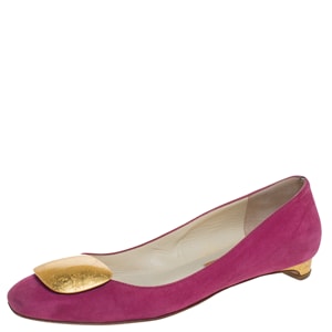 Rupert Sanderson Pink Suede Leather Ballet Flats Size 37.5