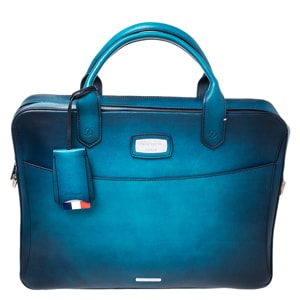 S.T. Dupont Blue Ombre Leather Atelier Document Briefcase
