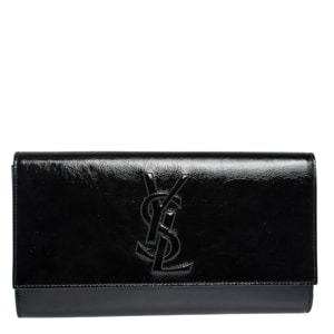 Saint Laurent Paris - Saint laurent black patent leather belle de jour clutch