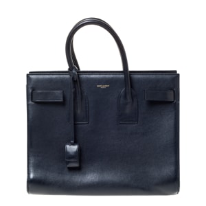 Saint Laurent Paris - Saint laurent midnight blue leather large classic sac de jour tote