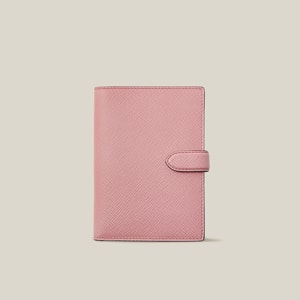 Smythson Pink Panama Leather Passport Cover