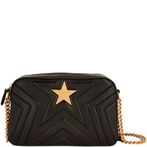Stella McCartney Black Quilted Faux Leather Small Star Shoulder Bag