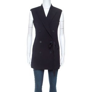Stella McCartney Navy Blue Wool Double Breasted Vest S