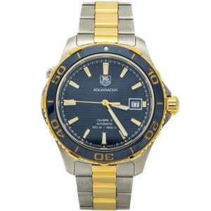 Tag Heuer Blue Dial & Bezel Steel & 18K Gold Plated Aquaracer Men's Watch 41MM