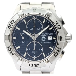 Tag Heuer Blue Stainless Steel Aquaracer Chronograph CAP2112 Men's Wristwatch 42MM