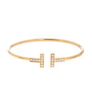 Tiffany & Co. T Wire Diamond 18K Yellow Gold Bracelet