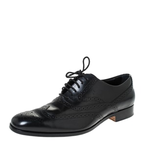 Tod's Black Brogue Leather Lace Up Oxfords Size 42.5