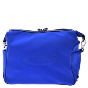 Tod's Blue Nylon Leather Albert Elbus Bag